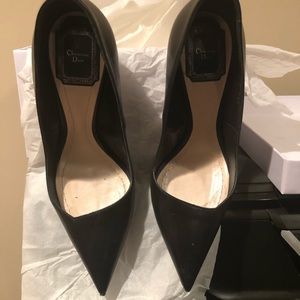Christian Dior black leather pumps